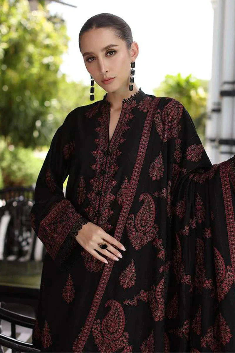 BAREEZE - WINTER DHANAK UNSTITCHED 3PC WITH HEAVY EMBROIDERED SHAWL UNSTITCHED (SYT-143)